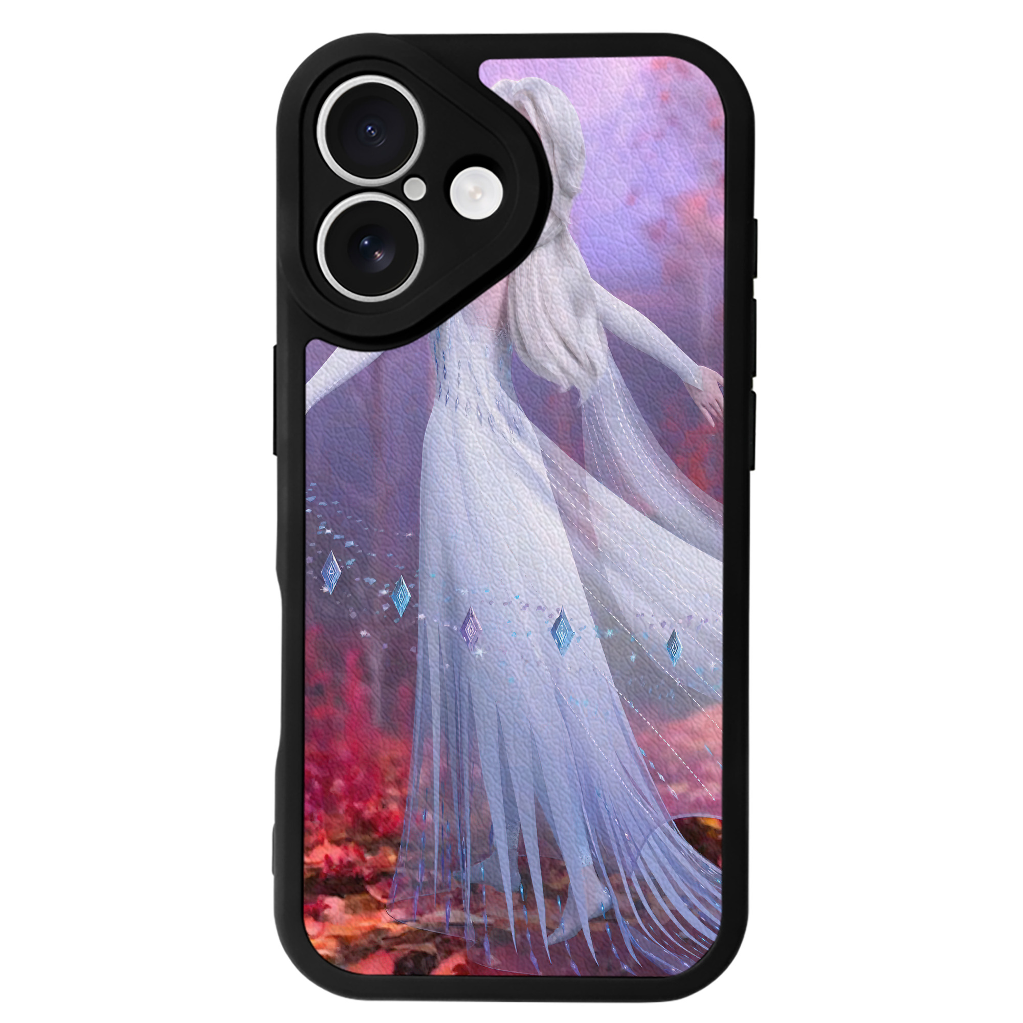 （画像用） アナと雪の女王 アンナ エルサ Frozen Anna Elsa 【iPhone 16シリーズ対応】シリコンスマホケース（レザー調） 材質：シリコン